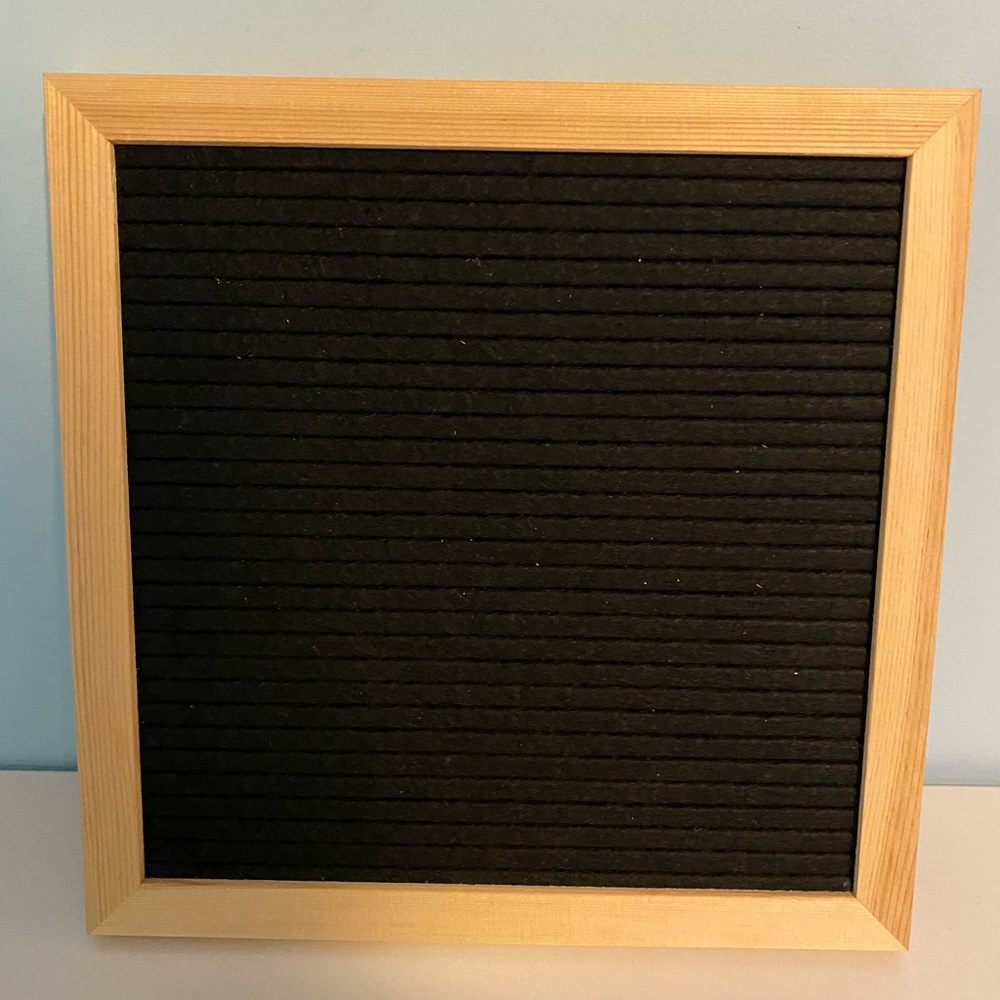 Black Felt Letter Board with Wooden Frame